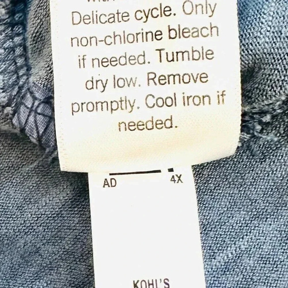 WT SONOMA Women Sleeveless Blue Tie Elastic Waist Scoop Neck Maxi Dress Size 4X - Picture 11 of 11